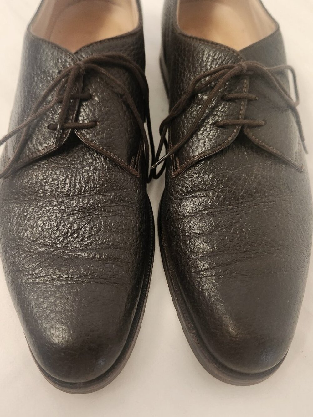Gravati men's shoes 8.5 brown pebbled oxfords Bergdorf Goodman